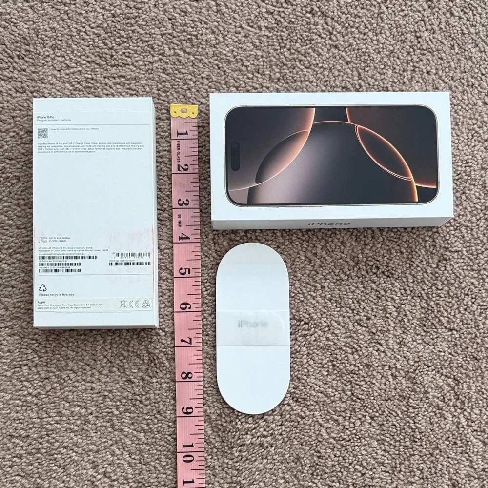 Apple iPhone 16 Smartphone Box in White, Silver and Black Empty Box